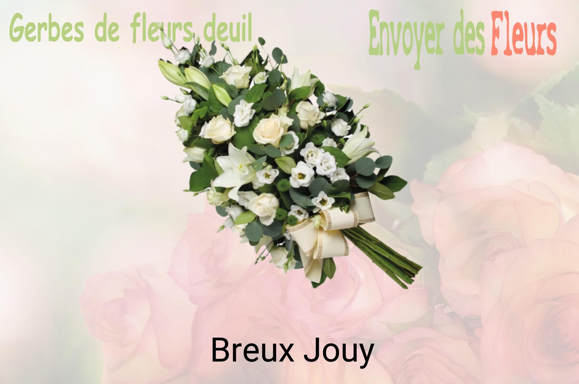 Gerbe de fleurs de deuil livrée à Breux-Jouy